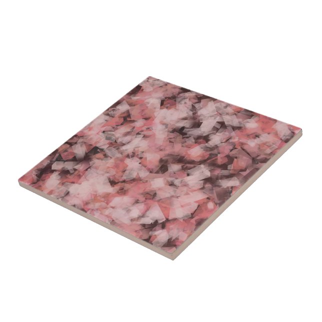Carreau Noir Gris Rose Blanc Abstrait Géométrique Moderne  (Côté)