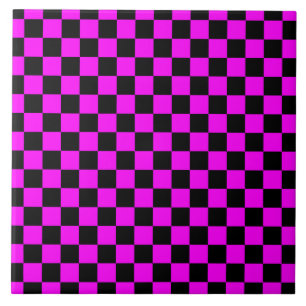 Carreau Noir + Pink Check À damiers Motif de tableau de bo