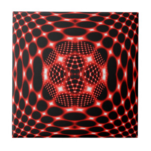 Carreau Noir rouge de néon fractal