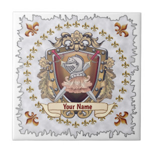 Carreau Nom de famille Knight Shield