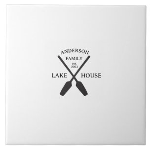 Carreau Nom de famille personnalisé Lake House