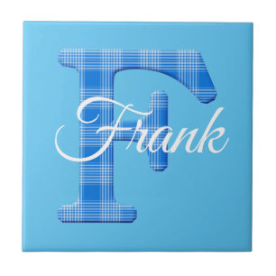Carreau Nom de garçon Plaid personnalisé Lettre F