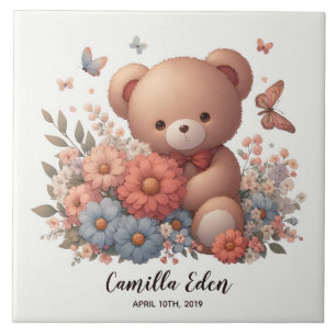 Carreau Nom de naissance bébé personnalisé Carrelage en cé