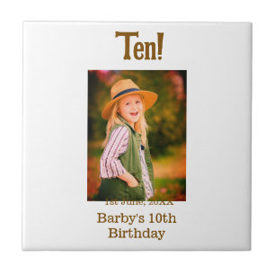 Carreau nom de photo d'anniversaire 10 ans date simple mar