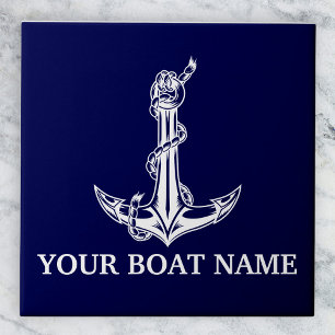 Carreau Nom du bateau de la corde d'Ancre nautique vintage
