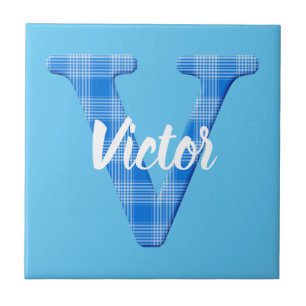 Carreau Nom du garçon Lettre personnalisée V