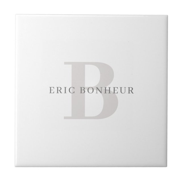 Carreau Nom et monogramme modernes élégants (Devant)