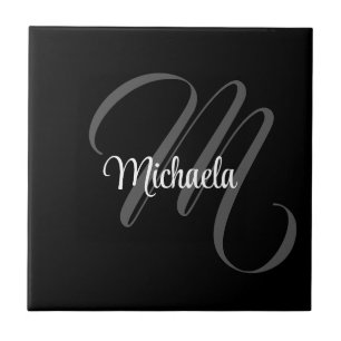 Carreau Nom initial de monogramme moderne minimaliste