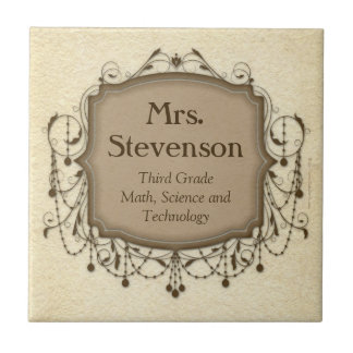 Carreau Nom personnalisé Enseignant Signe de classe Plaque