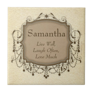 Carreau Nom Personnalisé Live, Rire, Love Tile Plaque