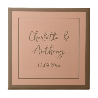 Carreau Noms de calligraphie créative mariage Date