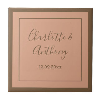 Carreau Noms de calligraphie créative mariage Date