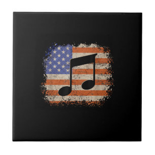 Carreau Note de musique pour les hommes cadeau drapeau amé