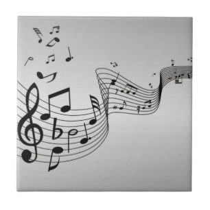 Carreau Notes de musique sur argent