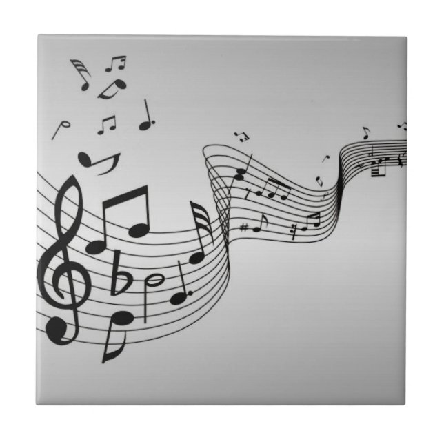 Carreau Notes de musique sur argent (Devant)