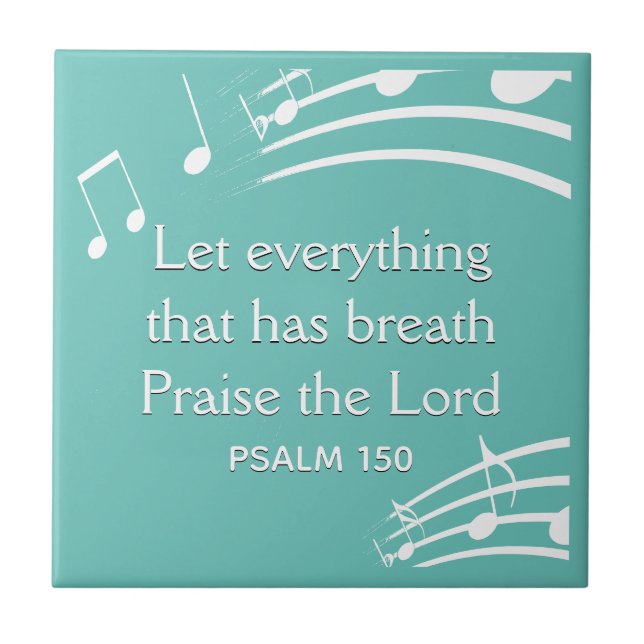 Carreau NOTES MUSICALES Turquoises personnalisées (Devant)