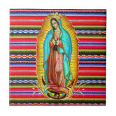 Carreau Mural Céramique Notre Dame De Guadalupe - Vierge Marie - 5/16 Pouce - Multicolore