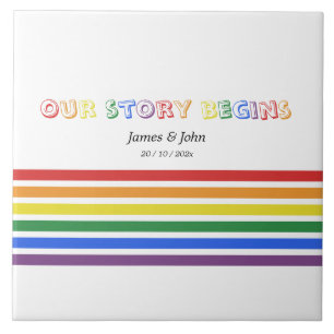 Carreau Notre histoire commence Drapeau LGBTQ arc-en-ciel 