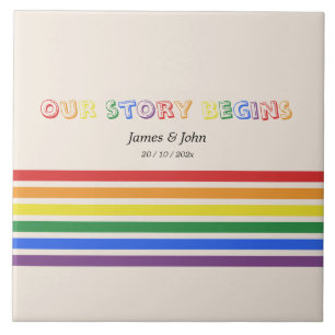 Carreau Notre histoire commence Drapeau LGBTQ arc-en-ciel