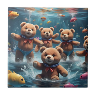 Carreau Nounours nager dans un bassin de poissons