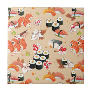 Carreau Nourriture japonaise : Sushi Motif 3