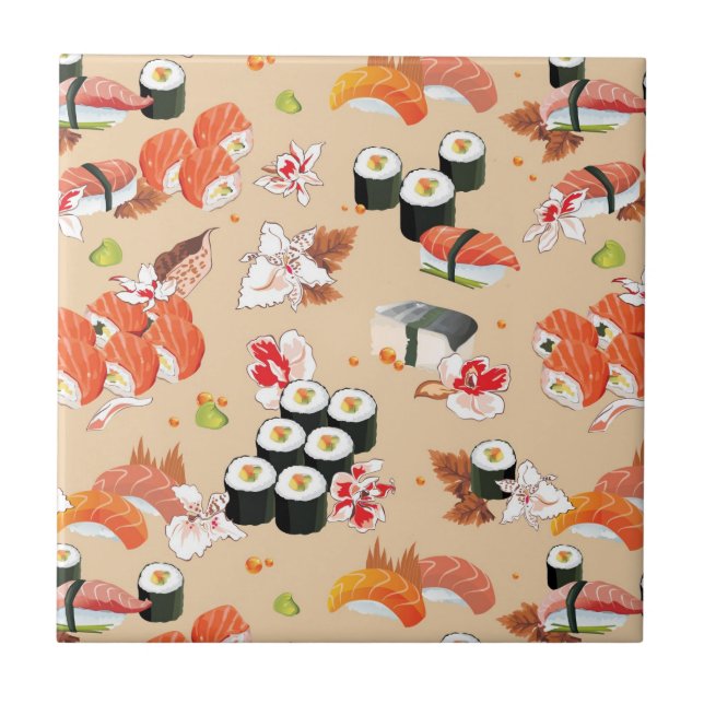 Carreau Nourriture japonaise : Sushi Motif 3 (Devant)