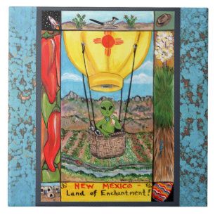 Carreau Nouveau-Mexique Souvenir Alien Balloon Zia Tile Tr