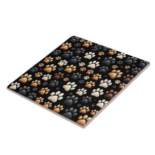 Carreau Nouvelle forme avec empreinte de patte chien canin