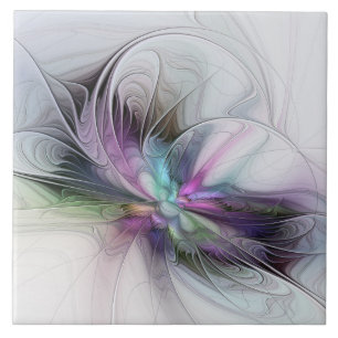 Carreau Nouvelle vie, art abstrait fractal de fantaisie co