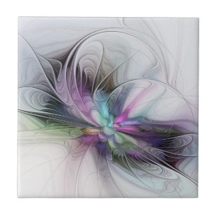Carreau Nouvelle vie, Colorful Abstrait Fractal Art Imagin