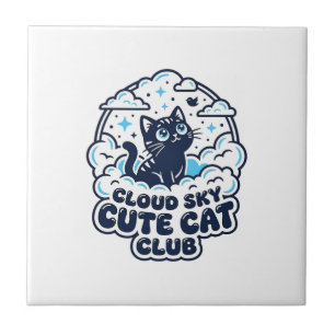Carreau Nuage Ciel Mignon Chat Amoureux de Chats T-Shirt A
