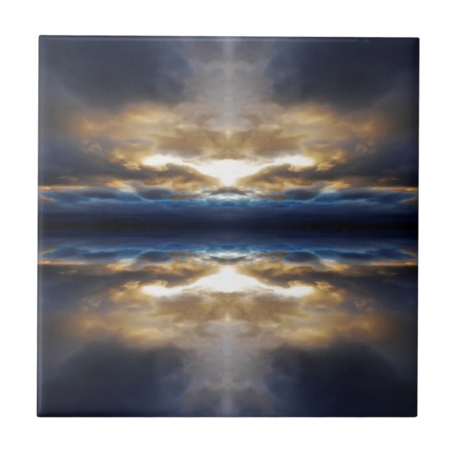 Carreau Nuages de kaléidoscope au coucher du soleil (Devant)