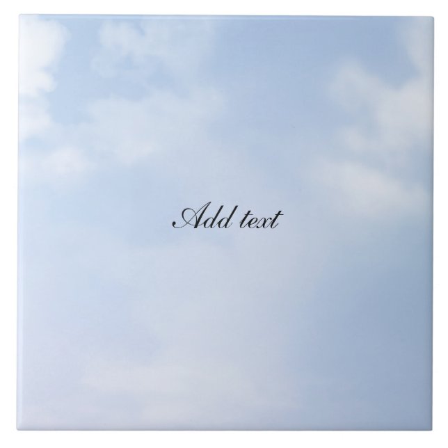 Carreau Nuages fluides, MODÈLE bleu ciel pastel (Devant)