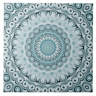 Carreau Nuances de bleu Nautique Mandala Design