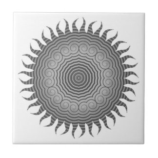 Carreau Nuances de gris Sun Mandala Carrelage en céramique