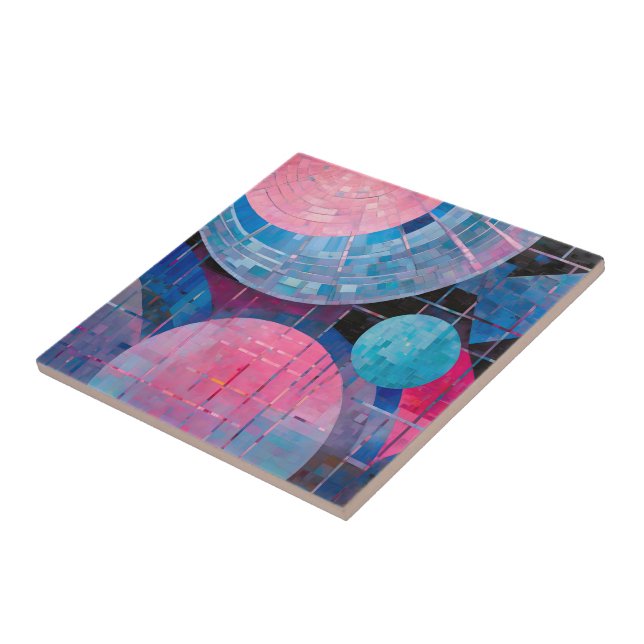 Carreau Nuances subtiles de bleu et de rose en Abstrait (Côté)