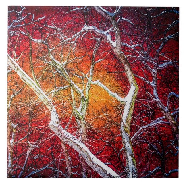 Carreau Nuit d'hiver rouge (Devant)