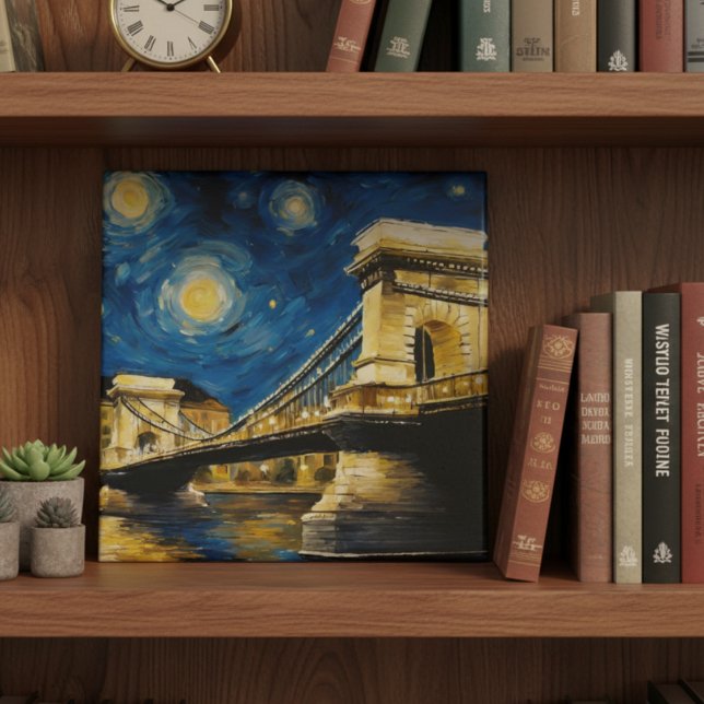 Carreau Nuit étoilée sur le Danube (Créateur téléchargé)