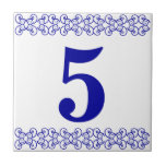 Carreau numérique victorien<br><div class="desc">Carrelage numérique victorien - Bleu sur blanc avec bordure d'imprimante</div>