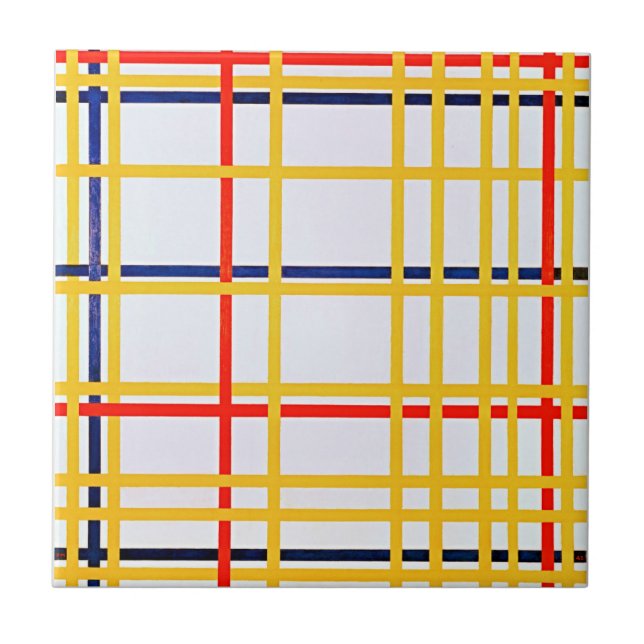 Carreau numériquement Piet Mondrian améliorée New York Cit (Devant)