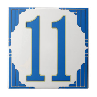Carreau Numéro bleu 11 pour les numéros de maison