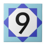 Carreau Numéro bleu étoile marocaine<br><div class="desc">Carrelage marocain inspiré bleu étoile tuile pour faire des panneaux de carreaux. Bleu à deux tons.</div>