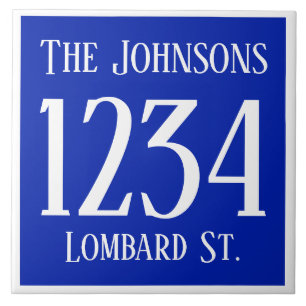 Carreau Numéro de maison avec la rue et le nom
