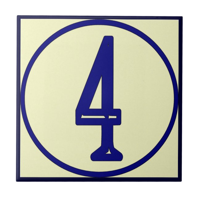 Carreau Numéro de maison de style français 4 (Devant)