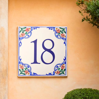Carreau Numéro de maison méditerranéen personnalisé – Gren