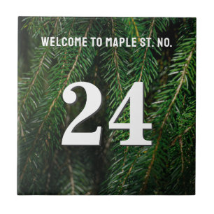 Carreau Numéro de maison personnalisé avec un sapin