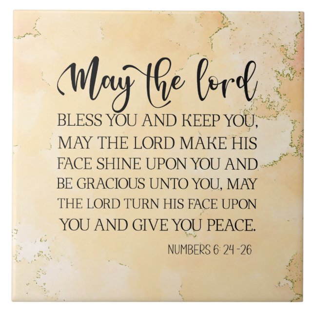 Carreau Numéros 6:24-26 Le Seigneur vous bénisse et vous g (Devant)