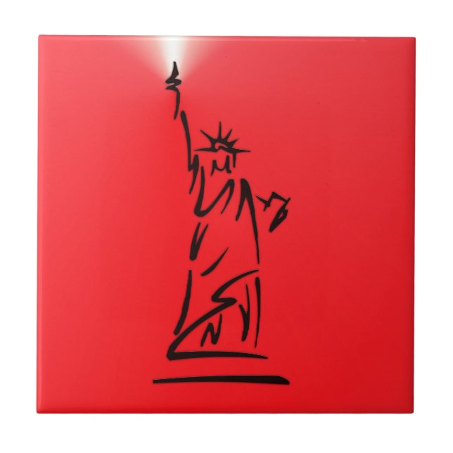 Carreau NY Lady Liberty Rouge (Devant)