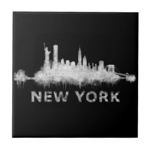Carreau NYC New York black-White Skyline cityscape v01