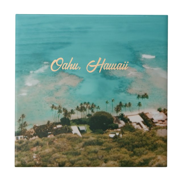 Carreau Oahu île d'Hawaii Voyage Souvenir (Devant)